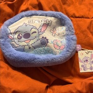 Disney Stitch Blue Glitter Pouch